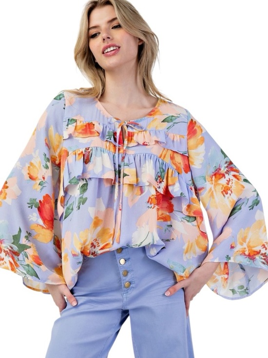 easel Tops - 718:  EASEL NWT TOP IRIS BLUE (H10)